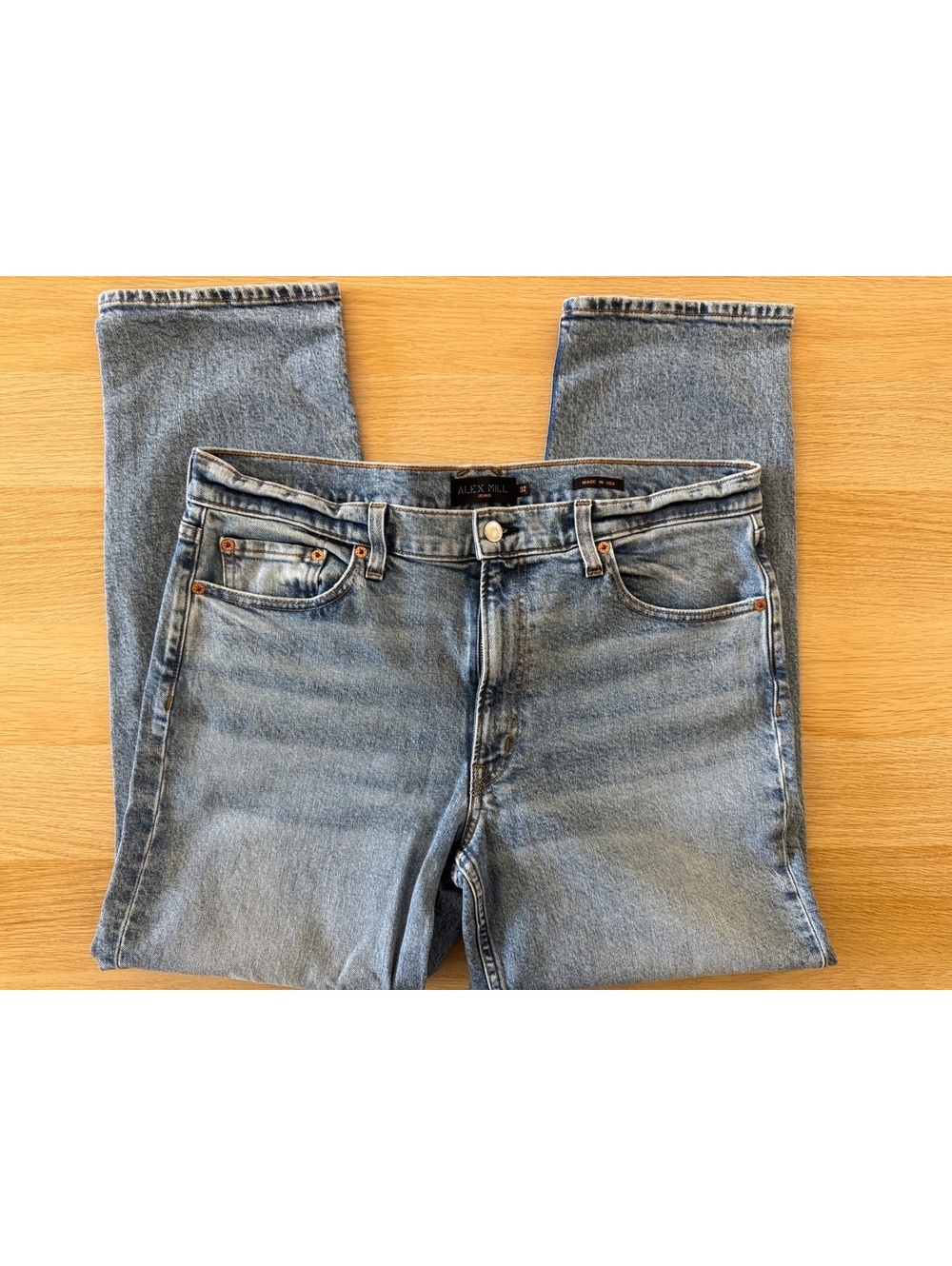 Alex Mill Jeans Womens Size 32 Light Wash Made in USA Straight Leg Denim